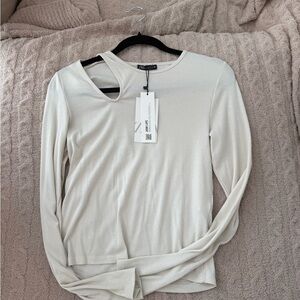Zara Cream Long-Sleeve Top
